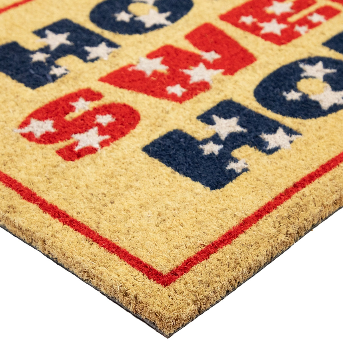  Northlight Red and Blue Americana Home Sweet Home Coir Outdoor Doormat 18