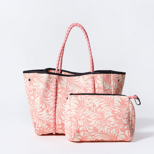 Palm Pink Set - Everyday Tote And Pouch