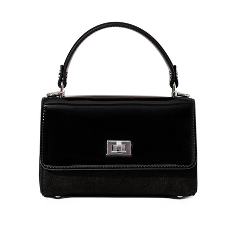 Lili Bag - Black Patent & Suede