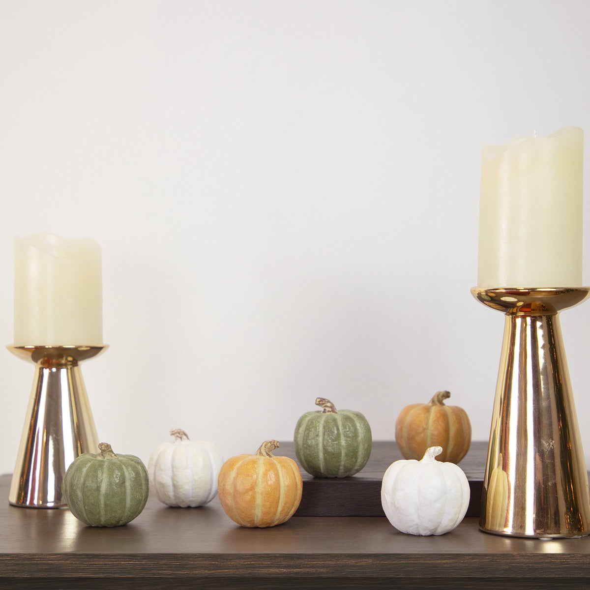  Northlight Set of 6 Boxed Green  White and Orange Thanksgiving Pumpkin Decorations - Default Title - Bonton