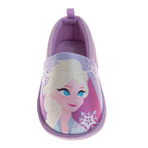Disney Frozen Girls Slippers  Anna and Elsa Plush Warm Soft Aline Comfy Lightweight House Shoes (5-10 Toddler)