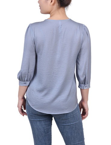 Elbow Sleeve Satin Blouse