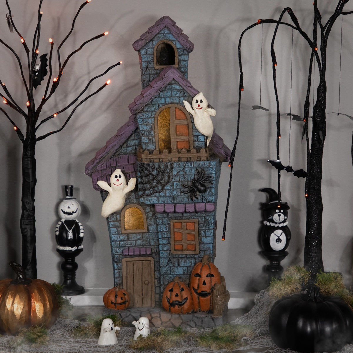  Northlight LED Lighted Haunted House With Ghosts Halloween Decoration - 22.75