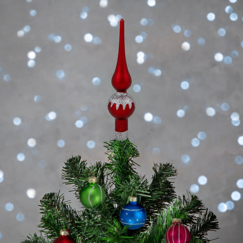 Set of 20 Glass Christmas Decorations and Tree Topper 1.25" (35mm)