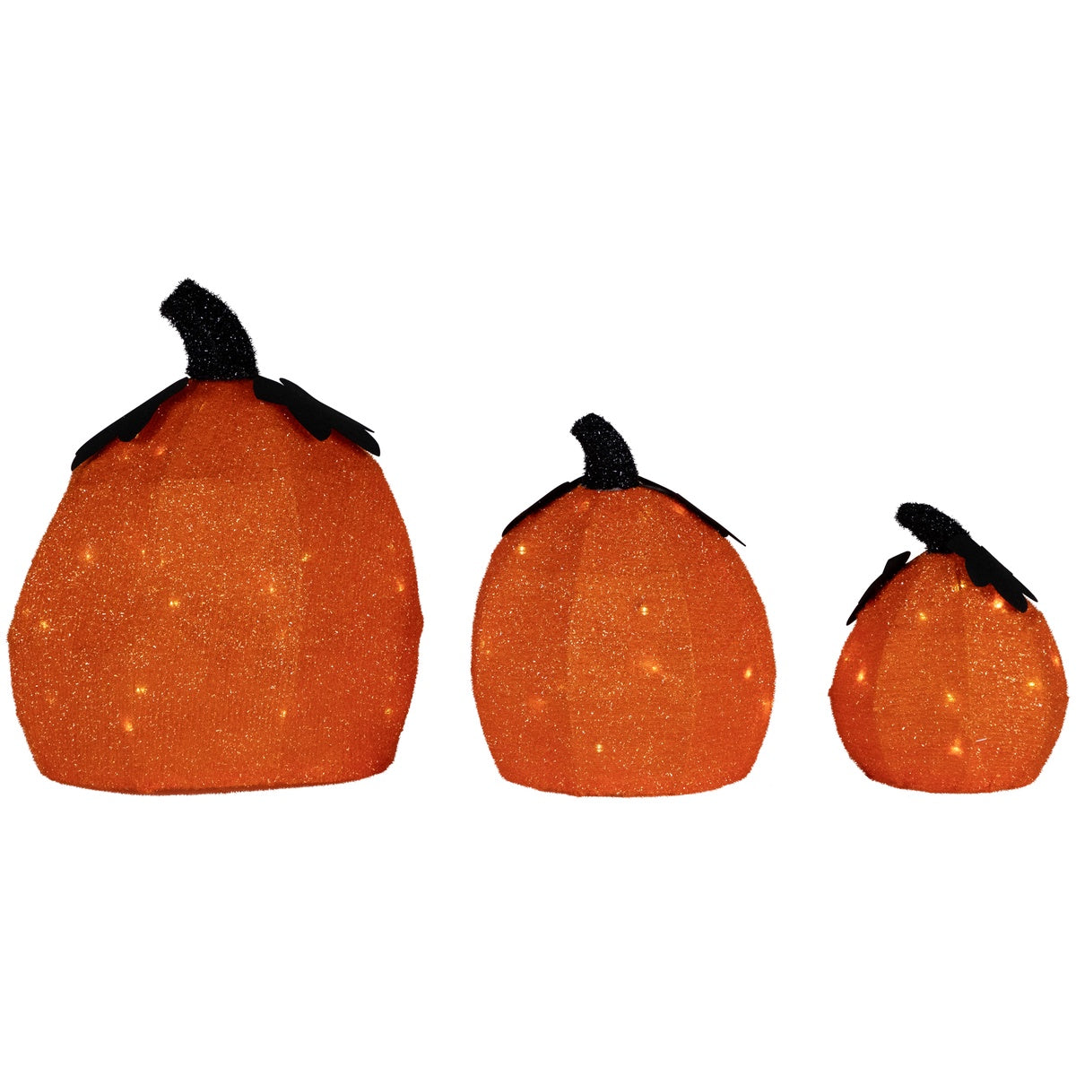  Northlight LED Lighted Jack O' Lantern Outdoor Halloween Decorations - Warm White - Set of 3 - Default Title - Bonton