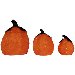 LED Lighted Jack O' Lantern Outdoor Halloween Decorations - Warm White - Set of 3