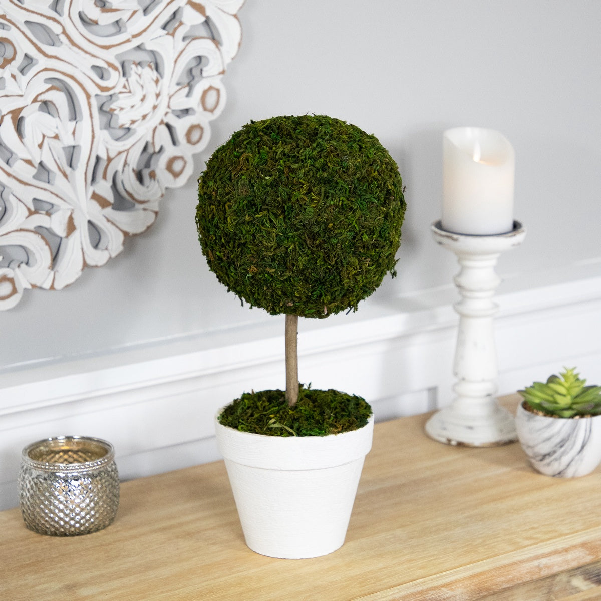  Northlight Reindeer Moss Ball  Artificial Potted Topiary Tree - 16