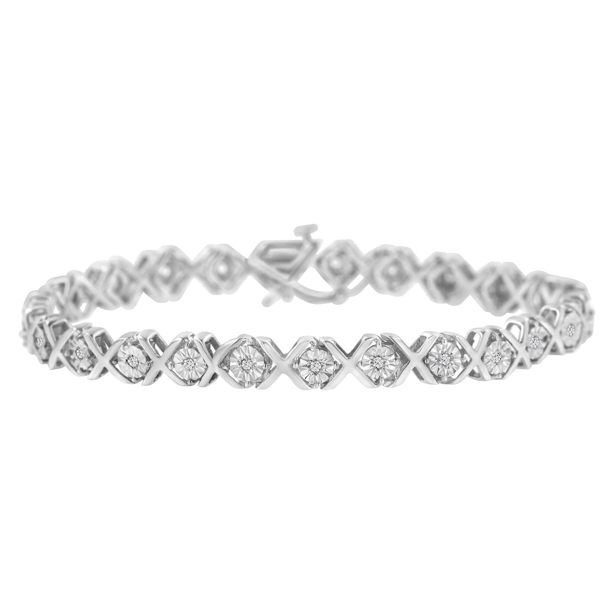  Haus of Brilliance .925 Sterling Silver 1/4 Cttw Miracle-Set Round Cut Diamond 