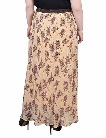 Plus Size Chiffon Maxi Skirt