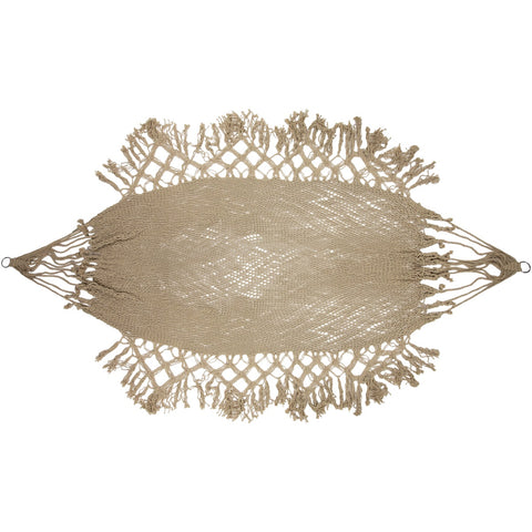 Macrame Hammock With Patterned Tassels - 78" X 31" - Brown
