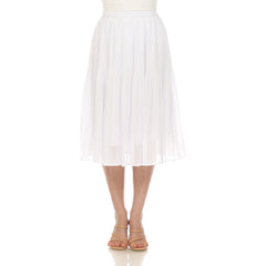 Women's Chiffon Pleated Midi Skirt