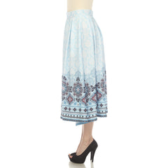 Women's Pleated Skirt With Border Prints