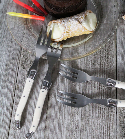 Set of 4 Laguiole Faux Ivory Cake Forks