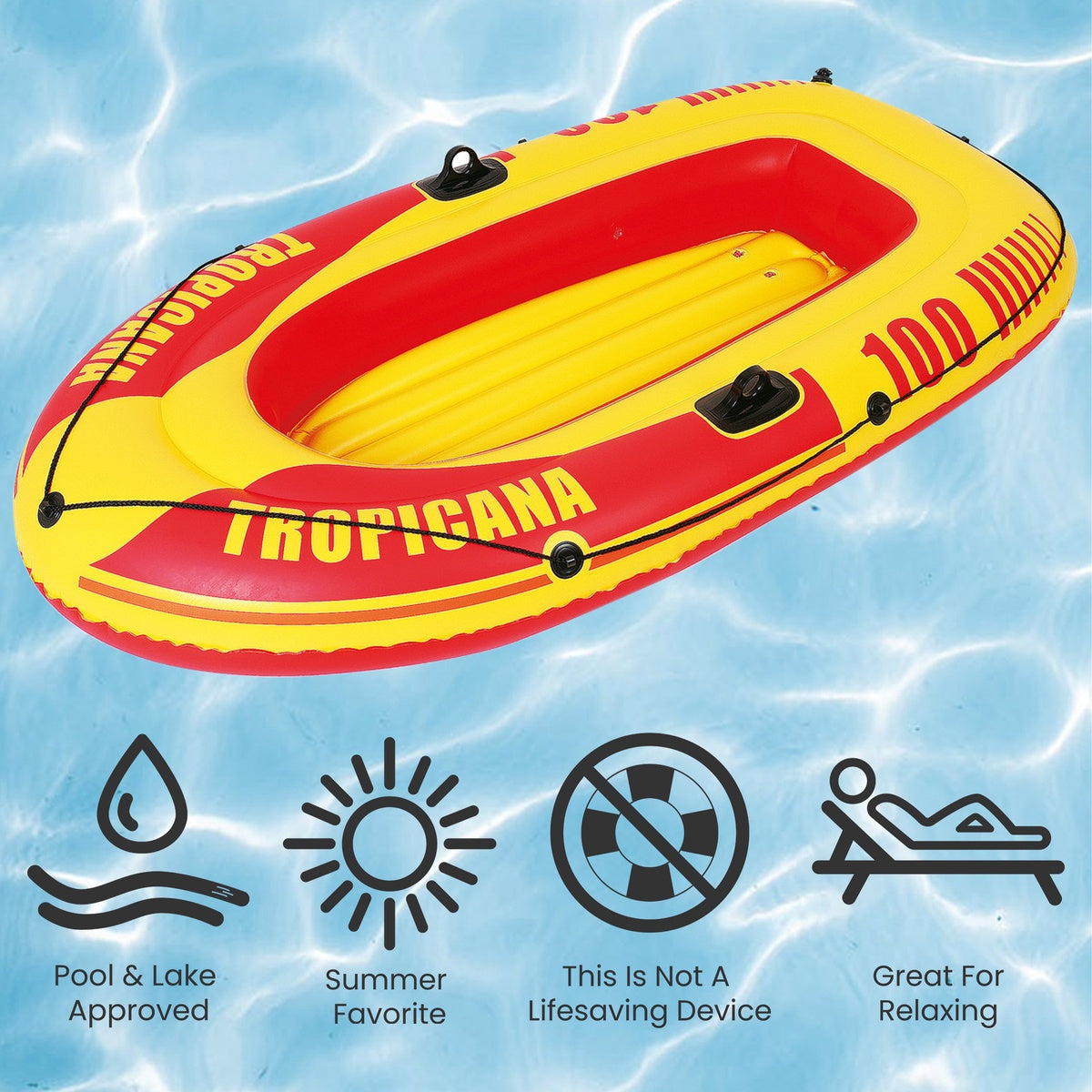  Pool Central Inflatable Tropicana Single Boat - 72