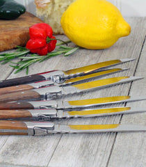 Set of 6 Laguiole Connoisseur Assorted Wood Steak Knives(LG006)