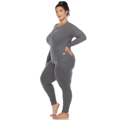 Plus Size Waffle Pajama Set