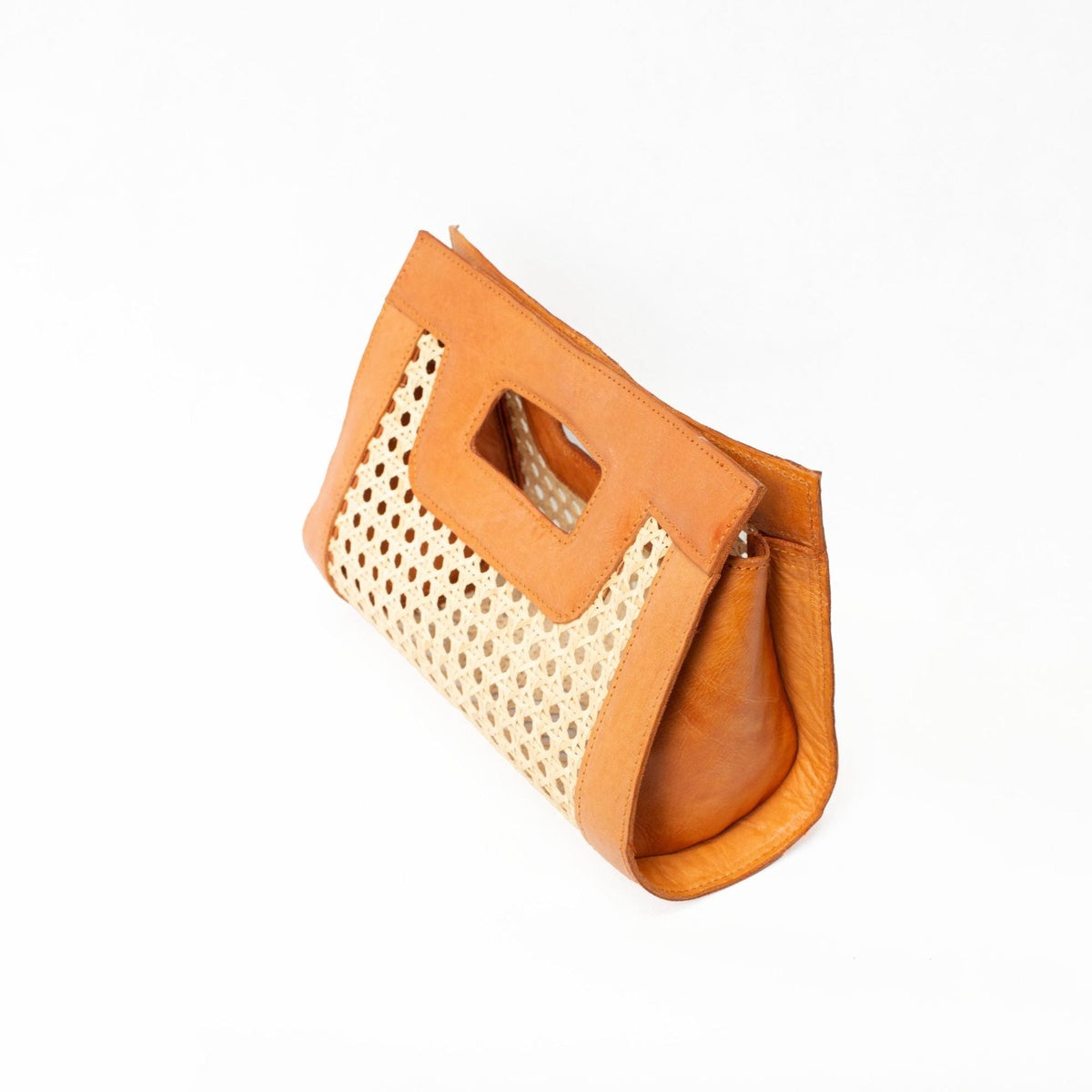  Jelavu Jelavu Venice Mini - Cane Leather Clutch - Tan - Bonton