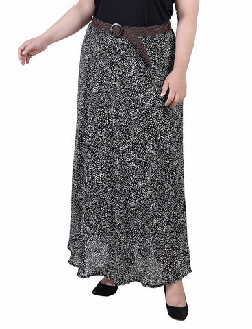 Plus Size Chiffon Maxi Skirt
