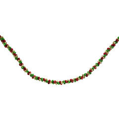 5' Green  Gold and Red Jingle Bell Christmas Garland  Unlit