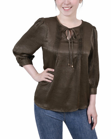 Elbow Sleeve Satin Blouse