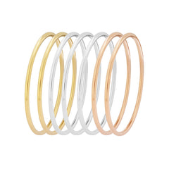 Seven Thin Round Bangle Set