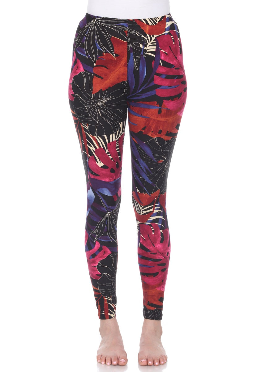  White Mark Super Soft Tropical Printed Leggings - one size - Bonton