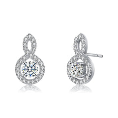 Ga Classic White Gold Plated Drop Earrings