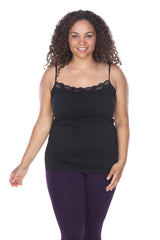 Plus Size Lace Trim Tank Top