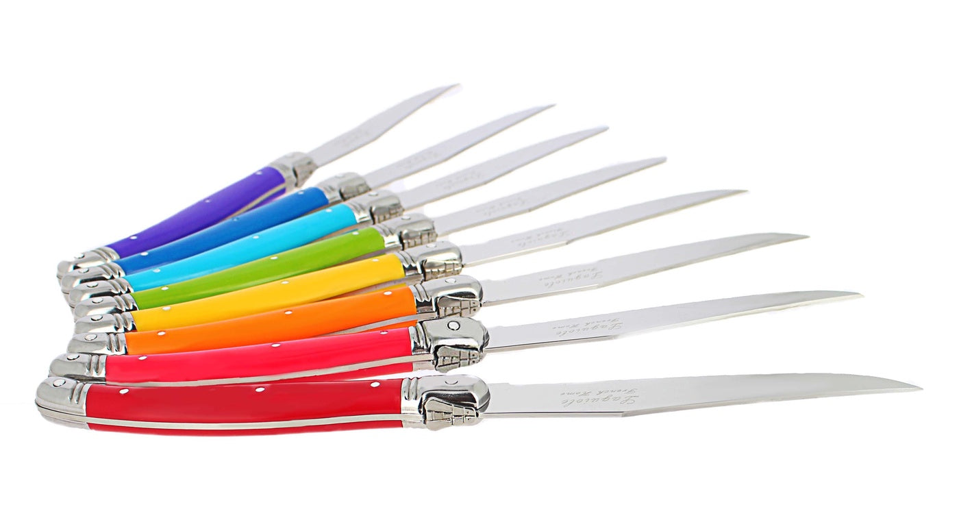  French Home Set of 8 Laguiole Steak Knives, Rainbow Colors - Default Title - Bonton