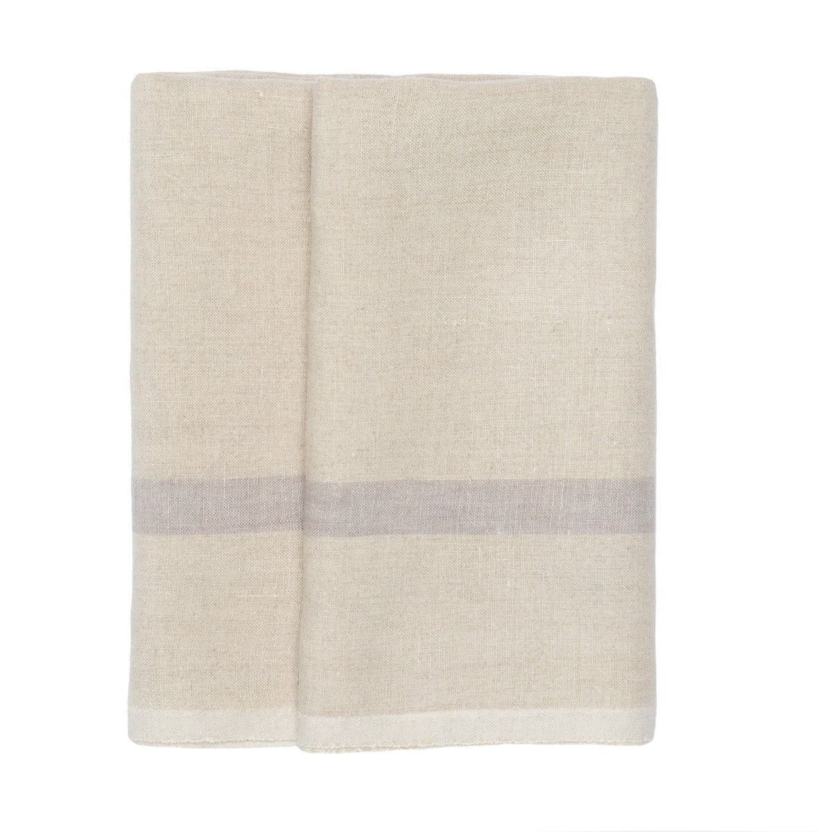  Caravan Laundered Linen Towels, Set of 2 - Grey & Lime - Bonton