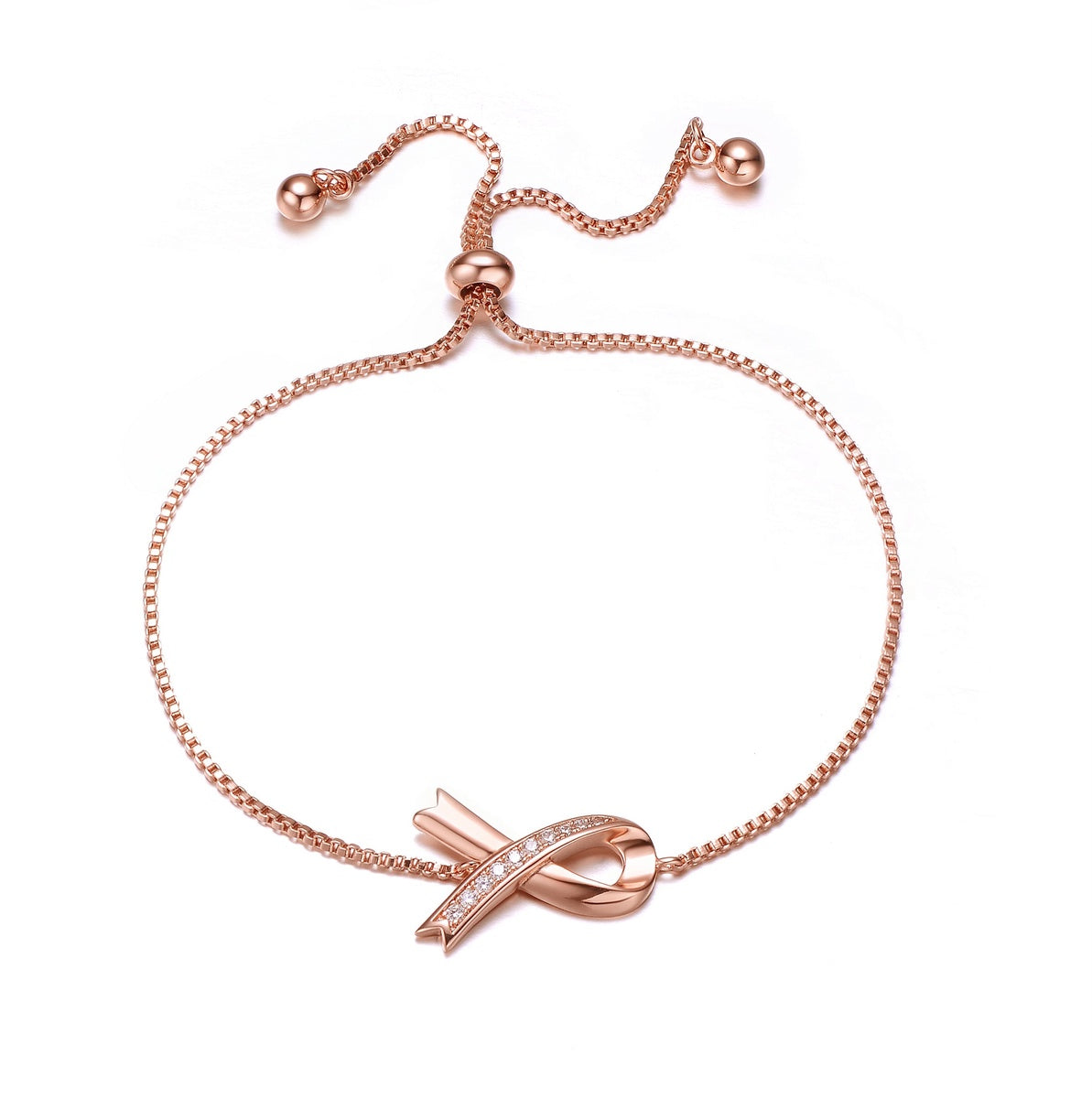  Rachel Glauber Stunning Teens/Young Adults 18K Rose Gold Plated Infinity Love Adjustable Bracelet - Default Title - Bonton