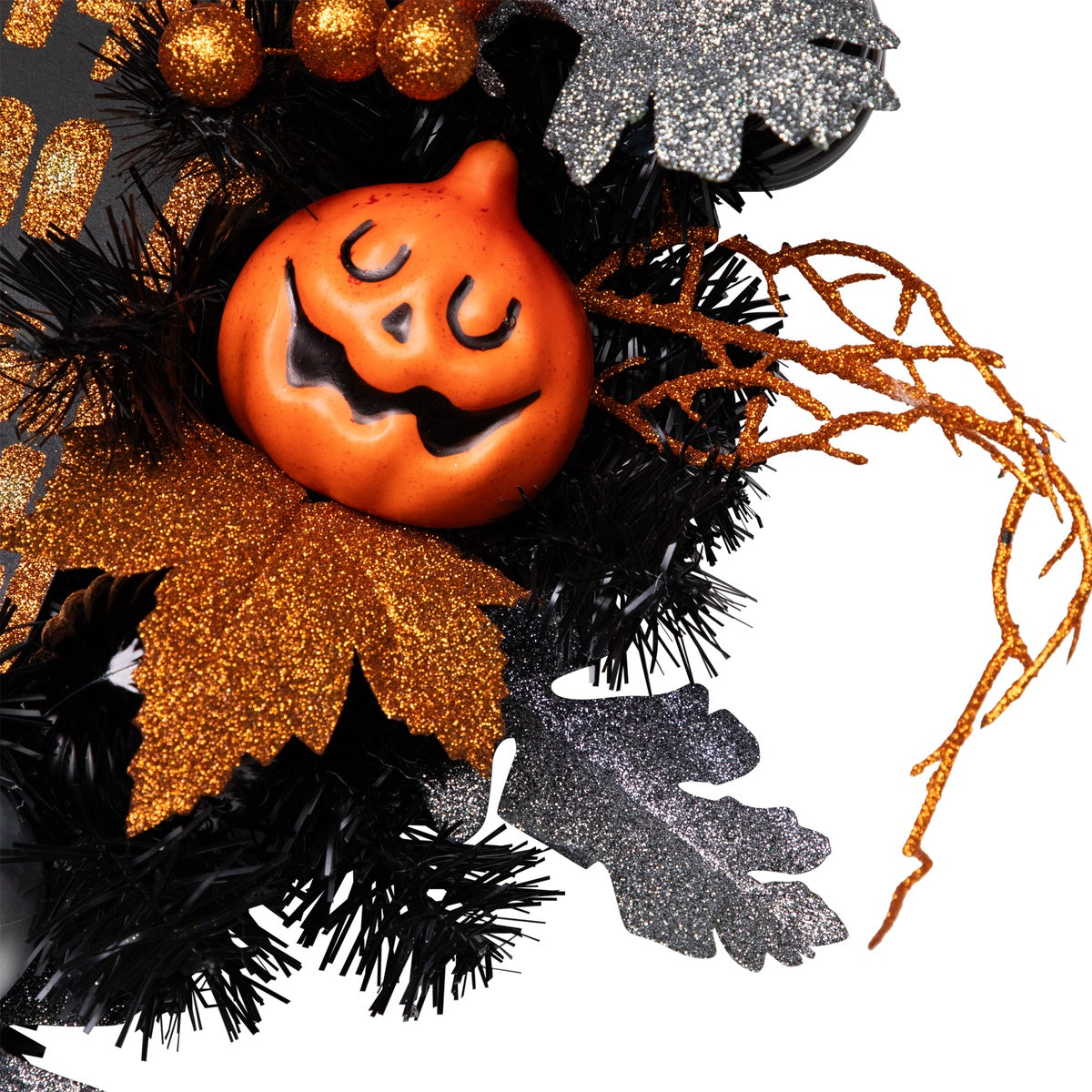  Northlight Orange and Black Haunted House Halloween Wreath  24-Inch  Unlit - Default Title - Bonton