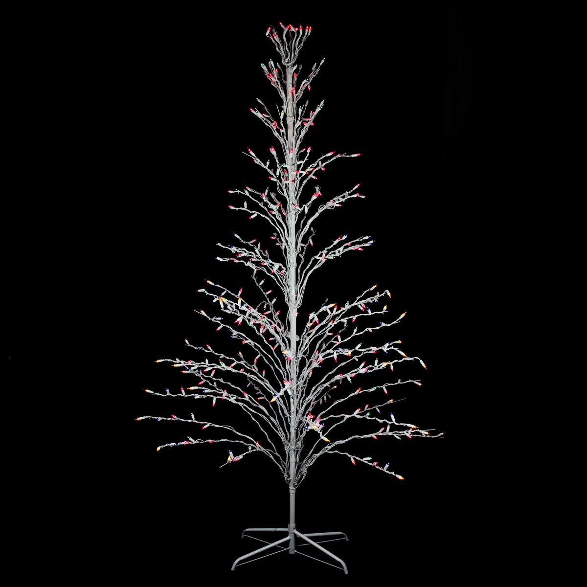  Northlight Cascade Twig Tree Outdoor Christmas Decoration - 6' - White - Multi Lights - Default Title - Bonton