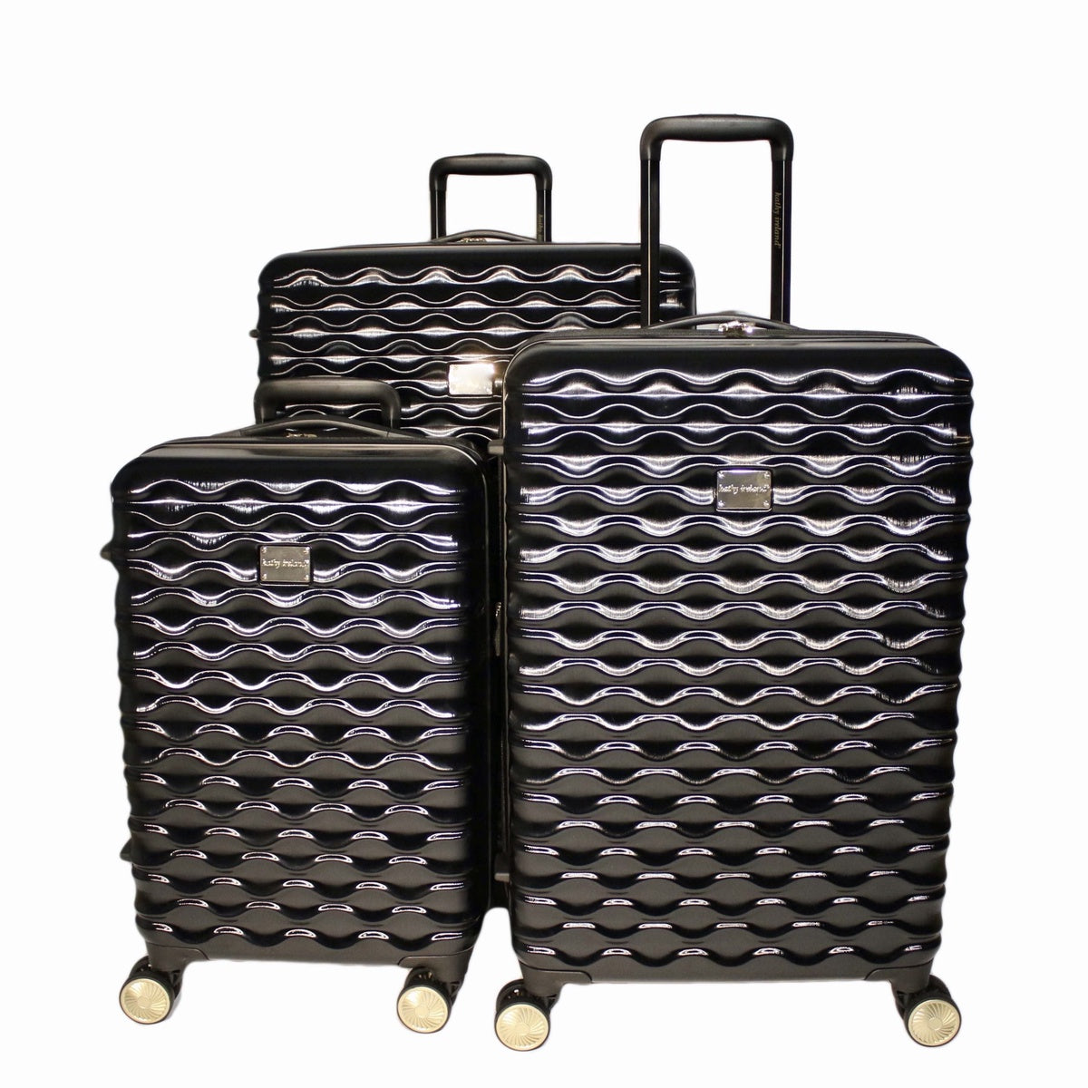  Kathy Ireland Kathy Ireland Maisy 3-Piece Hardside Luggage Set - Black - Bonton