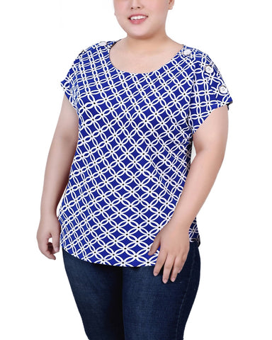Plus Size Short Extended Sleeve Top