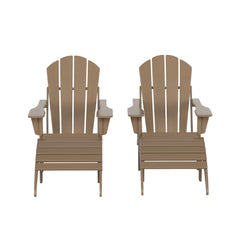 4-Piece Adirondack Conversation Chair with Footrest Ottoman Set