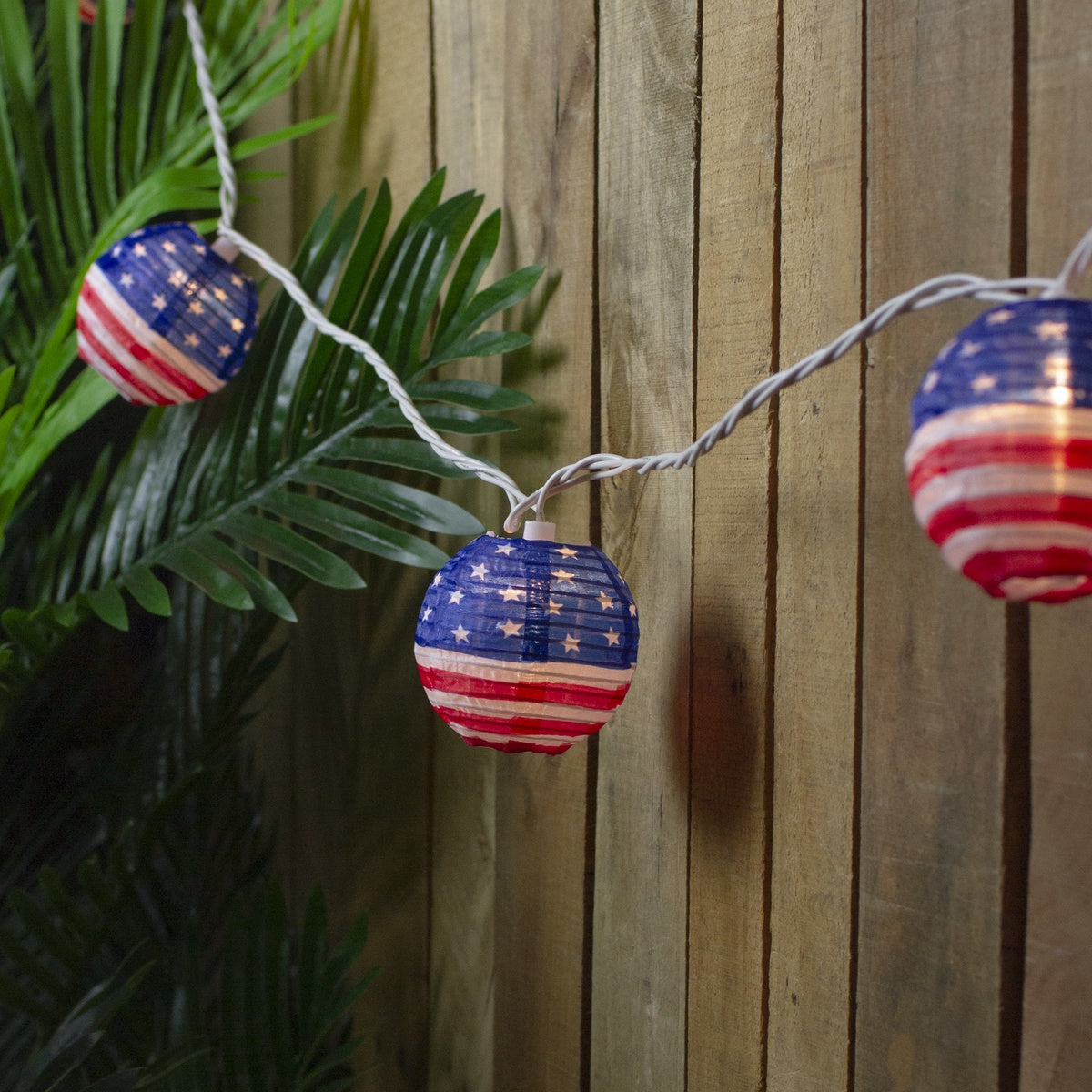  Northlight American Flag Paper Lantern Patriotic Patio Lights - 8.5' - White Wire - 10ct - Default Title - Bonton