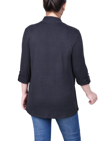 Petite 3/4 Sleeve Two in One Top