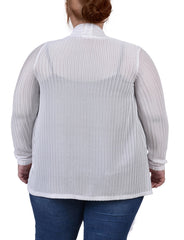 Plus Size Open Knit Cardigan