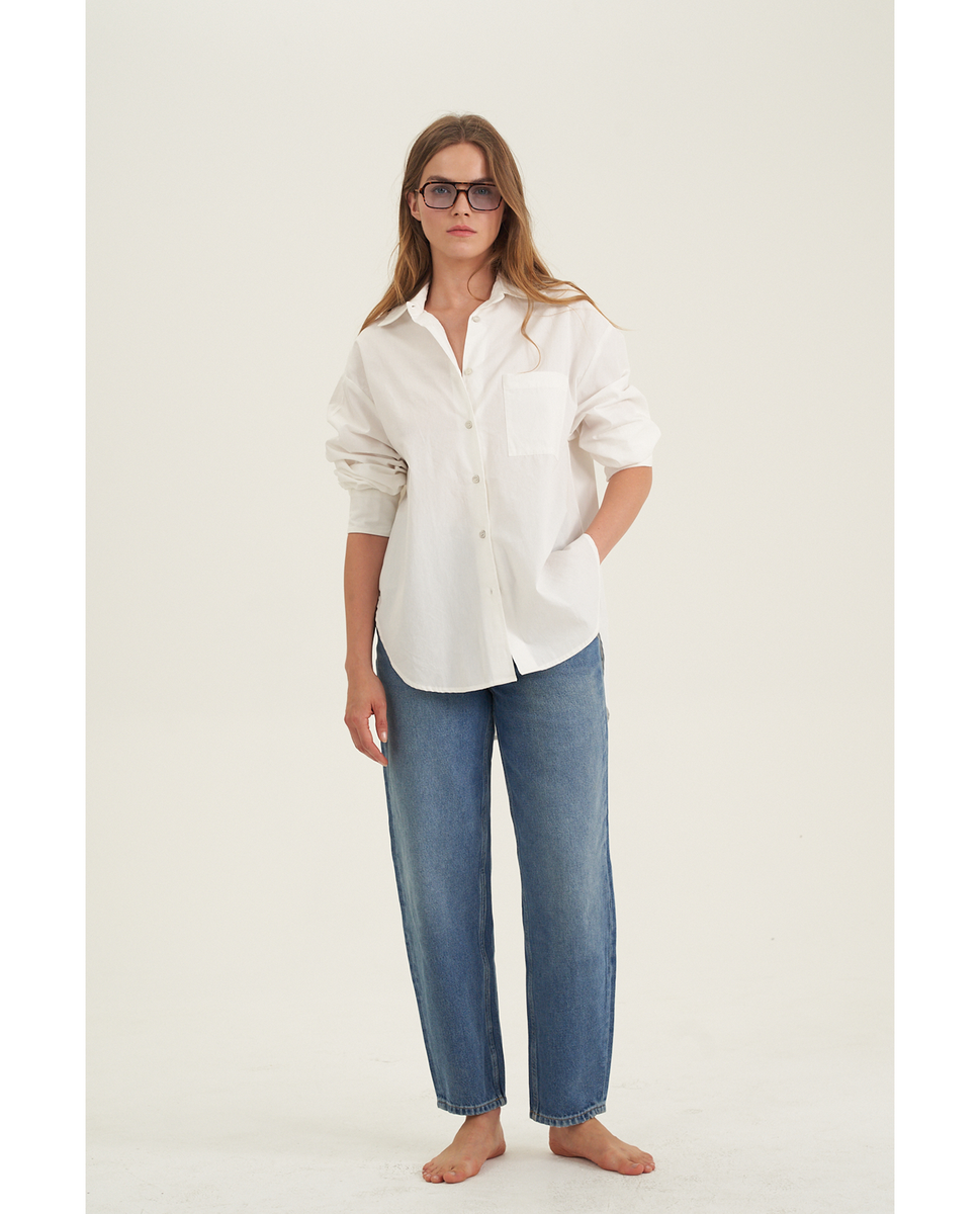  Gottex Beach Life Oversized Cotton Button-Down Shirt - White - Bonton