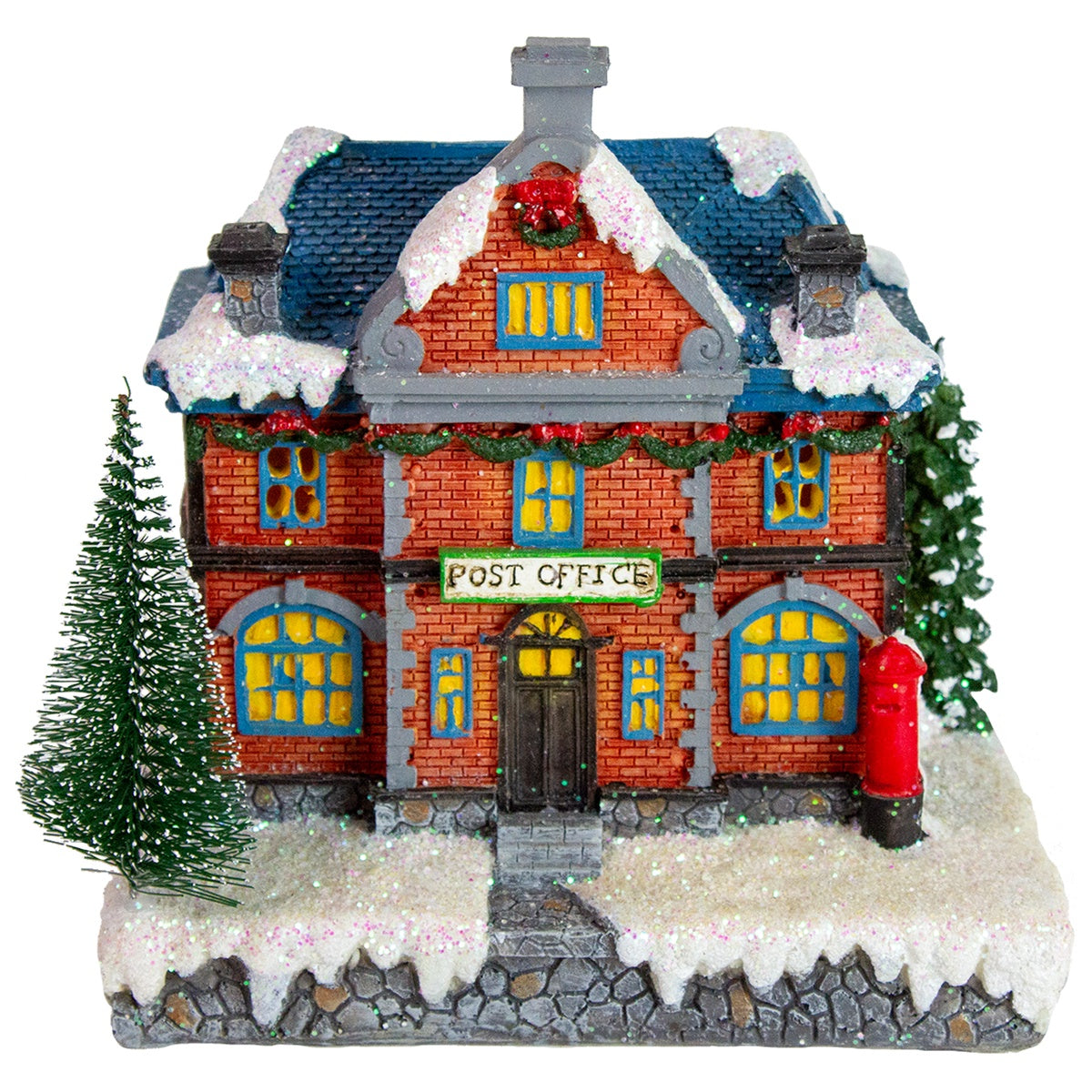  Northlight LED Lighted Post Office Christmas Village Decoration - 7