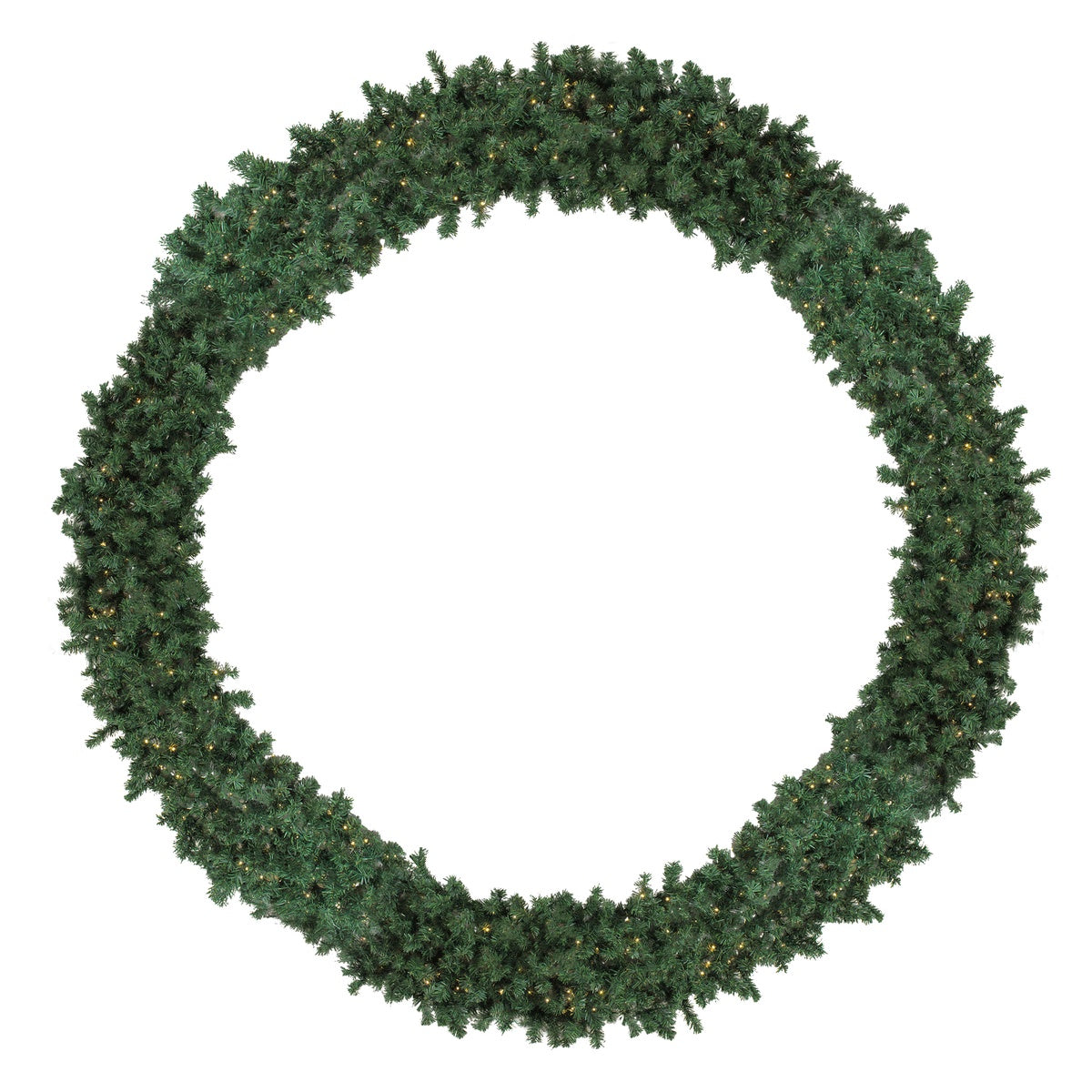  Northlight Pre-Lit High Sierra Pine Commercial Artificial Christmas Wreath - 12' - Warm White Lights - Default Title - Bonton