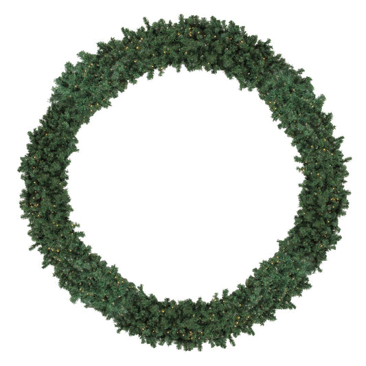 Pre-Lit High Sierra Pine Commercial Artificial Christmas Wreath - 12' - Warm White Lights