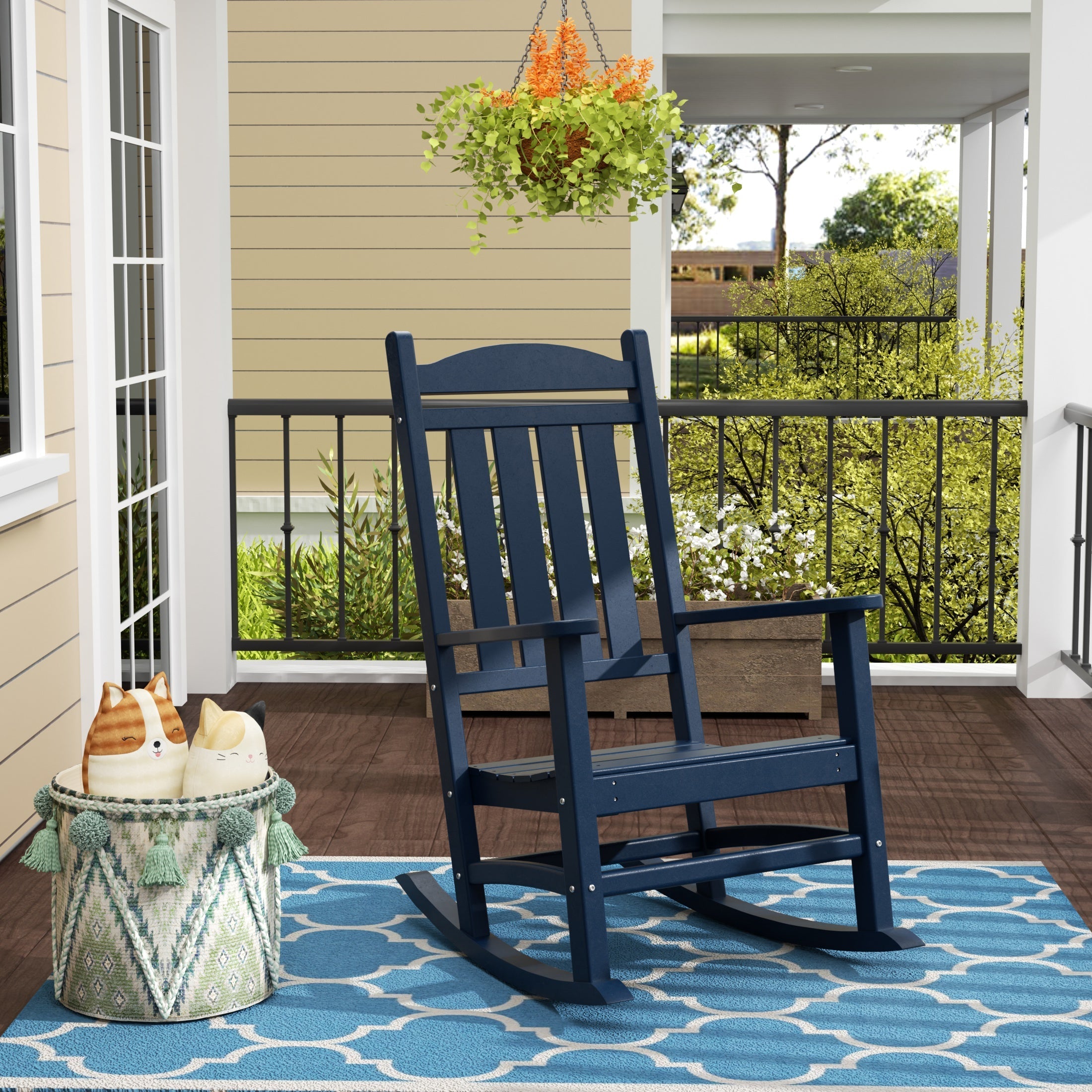  Westin Furniture Laguna Classic Porch Rocking Chair - Pacific Blue - Bonton