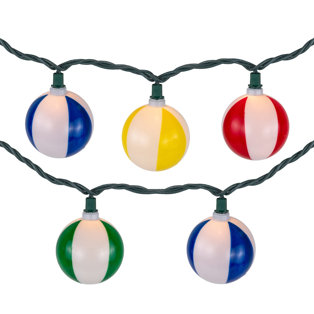  Northlight Beach Ball Patio Light Set - 6' Green Wire - 10ct - Default Title - Bonton