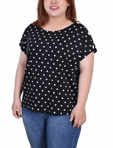Plus Size Short Extended Sleeve Top