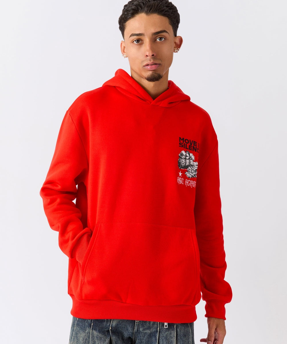  Reason Clothing Hustle Over Hype Embroidered Hoodie - Red - RED - Bonton