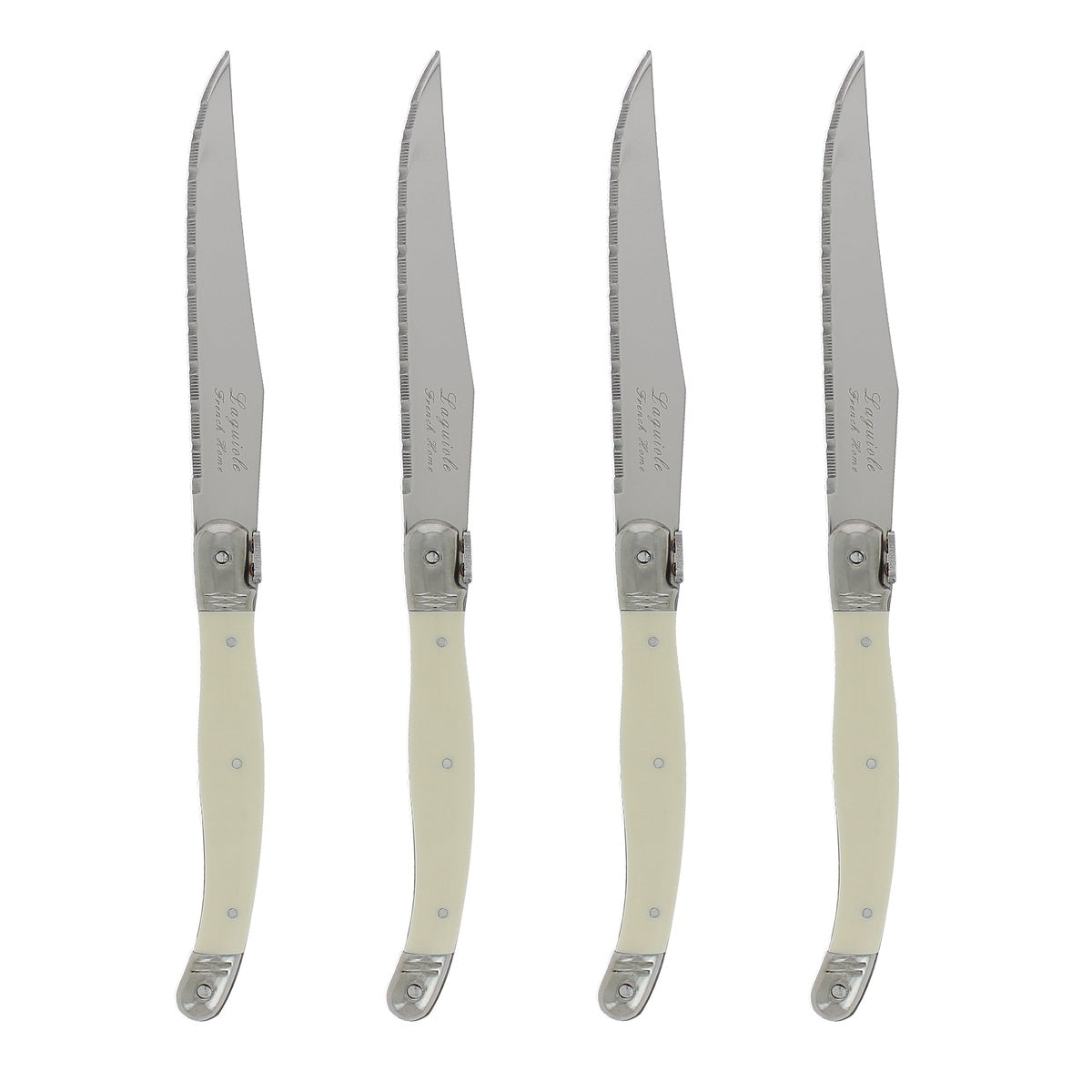  French Home Set of 4 Laguiole Faux Ivory Steak Knives - Default Title - Bonton