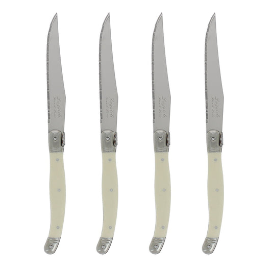 Set of 4 Laguiole Faux Ivory Steak Knives