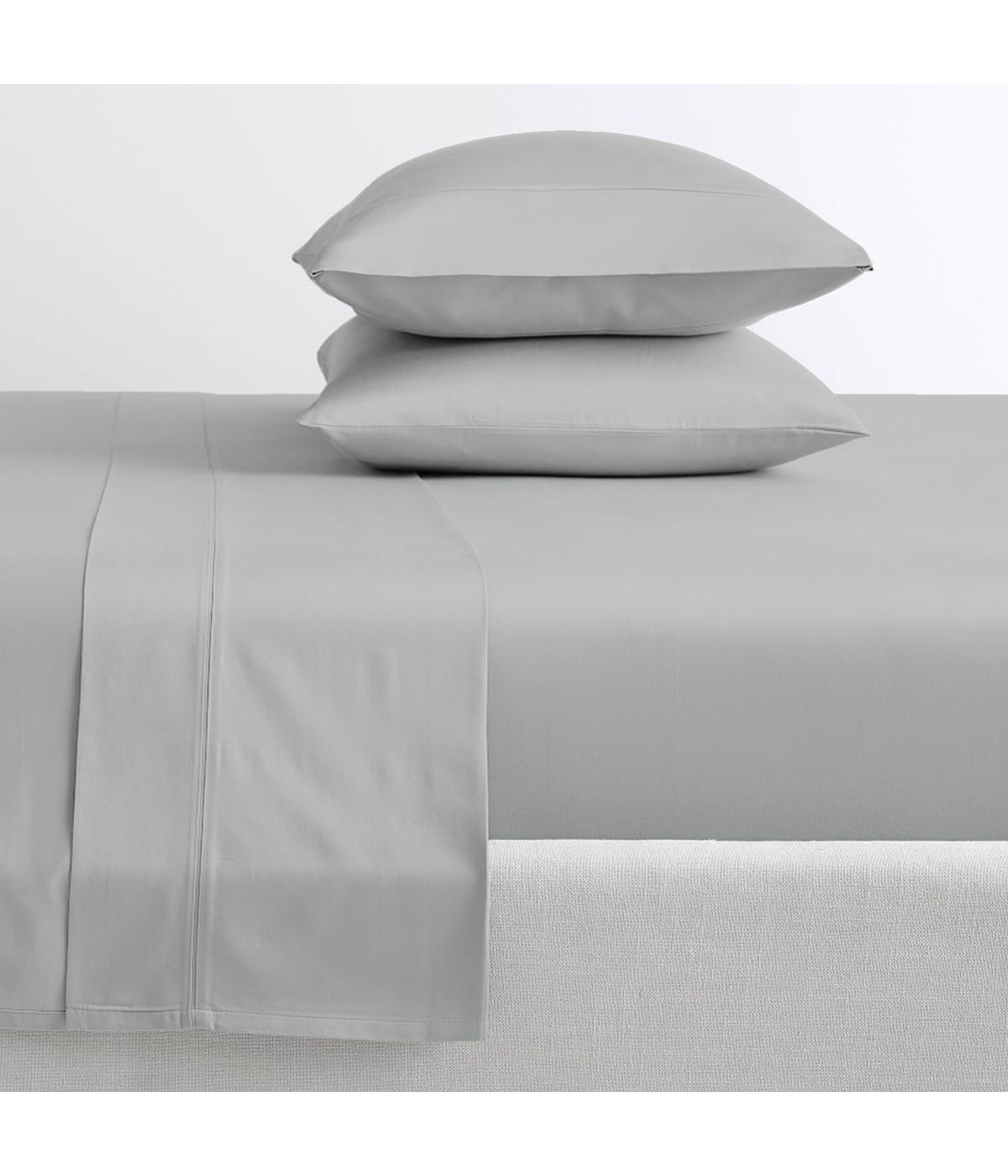  Purity Home Cotton 400 Thread Count Percale Sheet Set Light Gray - Light Gray - Bonton